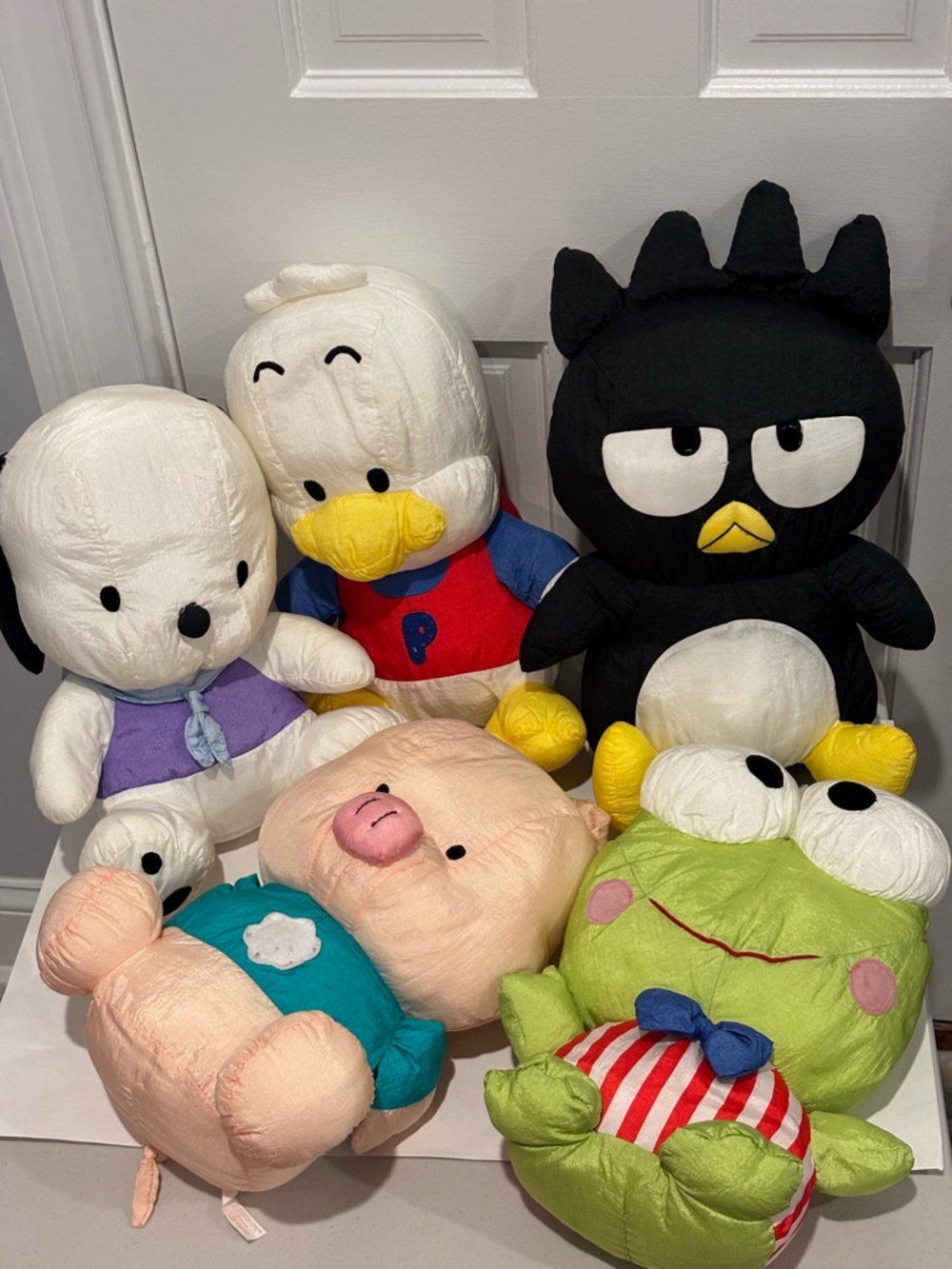 Sanrio Plush Collection (5)-Pochacco,Keroppi,Pekkle,Pippo,Badtz-Maru